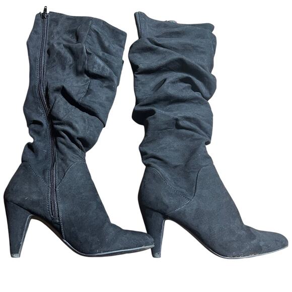 Worthington Lara Memory Foam Faux Suede Slouchy Heeled Boots size 8m - Picture 1 of 7